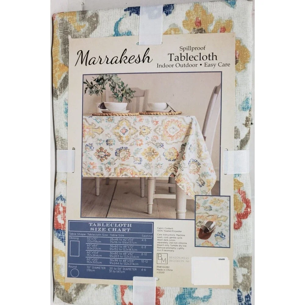 Printed Outdoor Spillproof Tablecloth,70